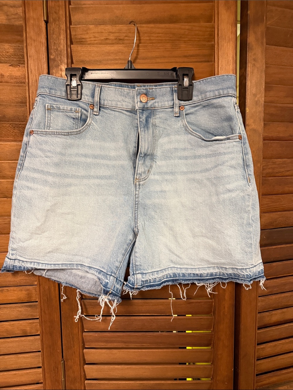 LOFT Light Blue Distressed Denim Cutoff Shorts